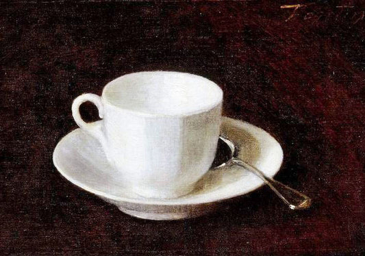 White Cup And Saucer by Henri Fantin-Latour