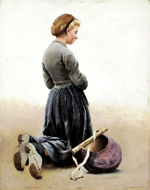 Girl Kneeling by August Wilhelm Nikolaus Hagborg