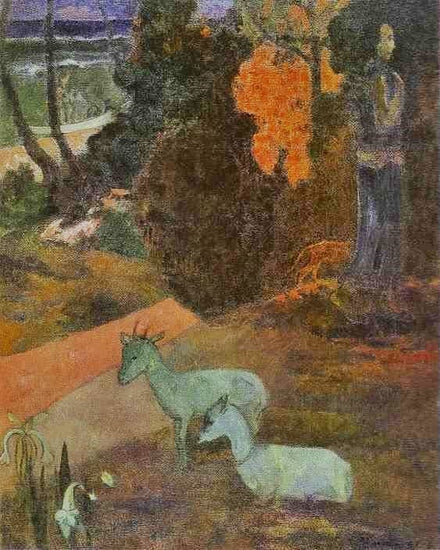 Tahitian Landscape With Two Goats by Paul Gauguin