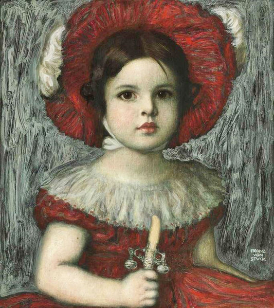 The Artist’S Daughter Mary In A Red Hat by Franz von Stuck
