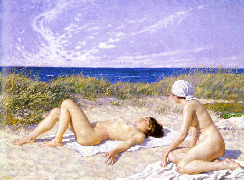 Sunbathing In The Dunes by Paul-Gustave Fischer