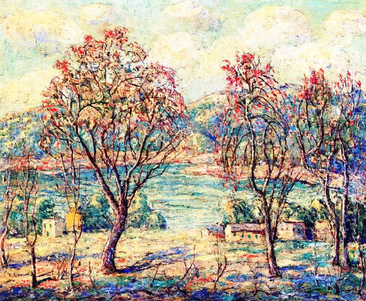 Red Buds In Bloom by Ernest Lawson