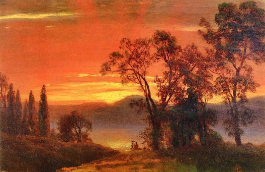 Sunset Over The River by Albert Bierstadt