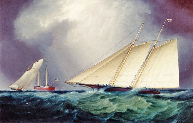 COLUMBIA’ VS. ’LIVONIA’ RACING OFF SANDY HOOK