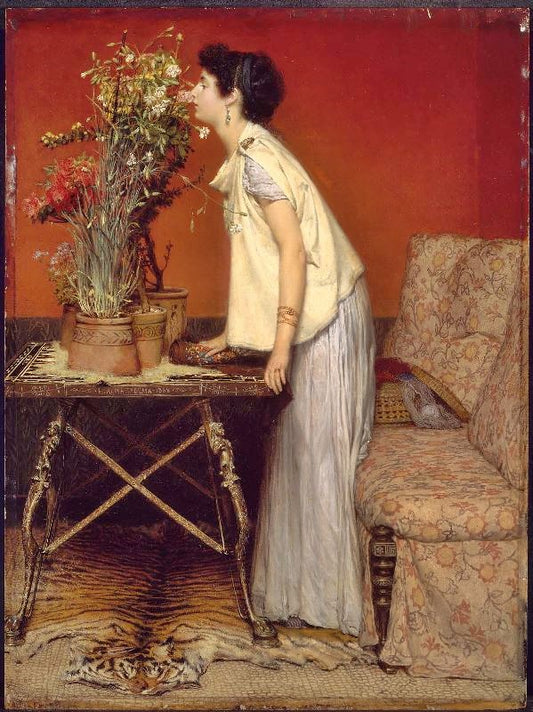 Woman And Flowers by Sir Lawrence Alma-Tadema