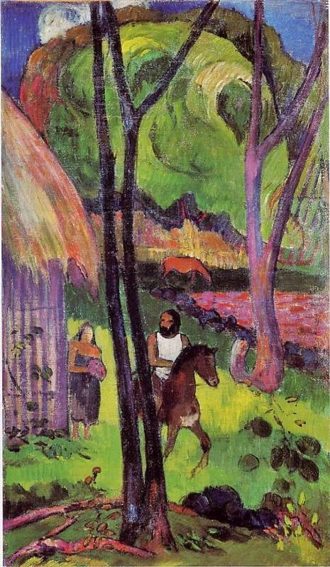 Cavalier Devant La Case by Paul Gauguin
