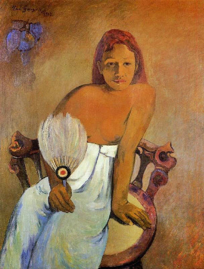 Girl With A Fan by Paul Gauguin