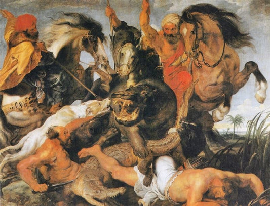 Hippopotamus And Crocodile Hunt by Peter Paul Rubens