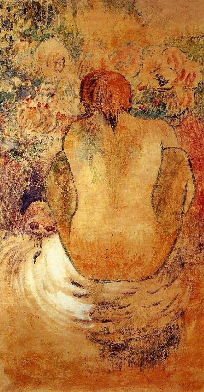 Crouching Marquesan Woman See From The Back by Paul Gauguin