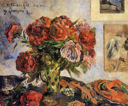 Vase Of Peonies I by Paul Gauguin
