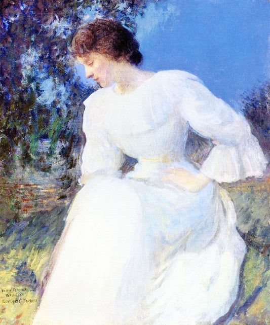 Portrait Of A Woman In White by Edmund Tarbell