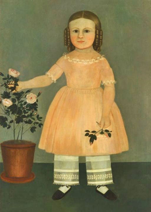 Young Girl With Flowers by Samuel Miller