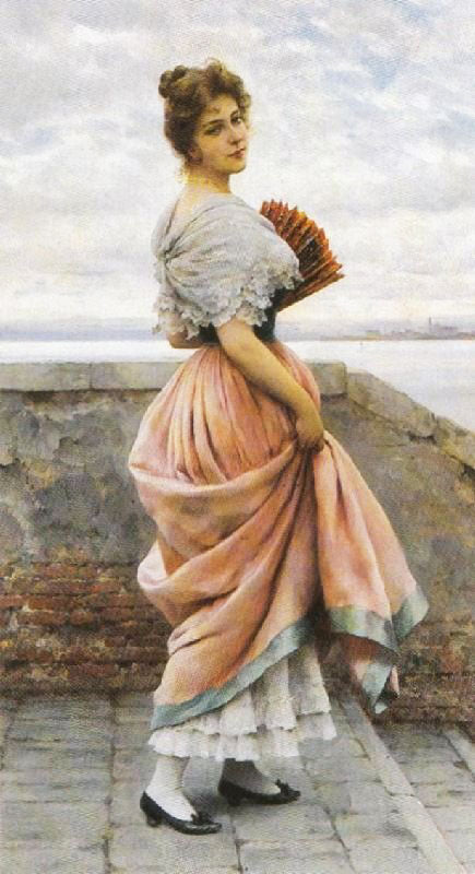 A Venetian Beauty by Eugene de Blaas
