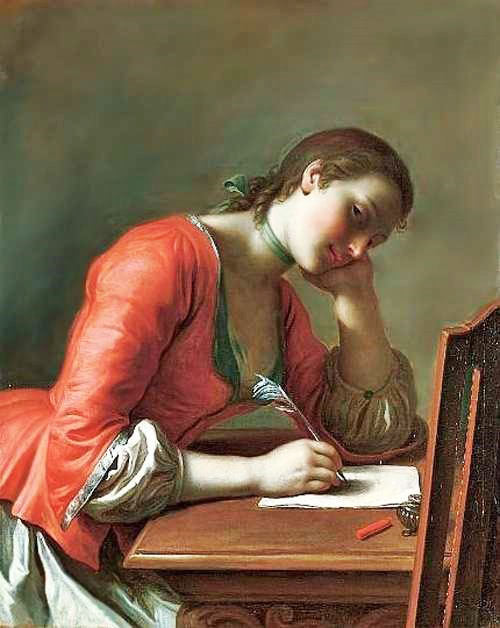 The Girl Who Wrote A Love Letter by Pietro Antonio Rotari