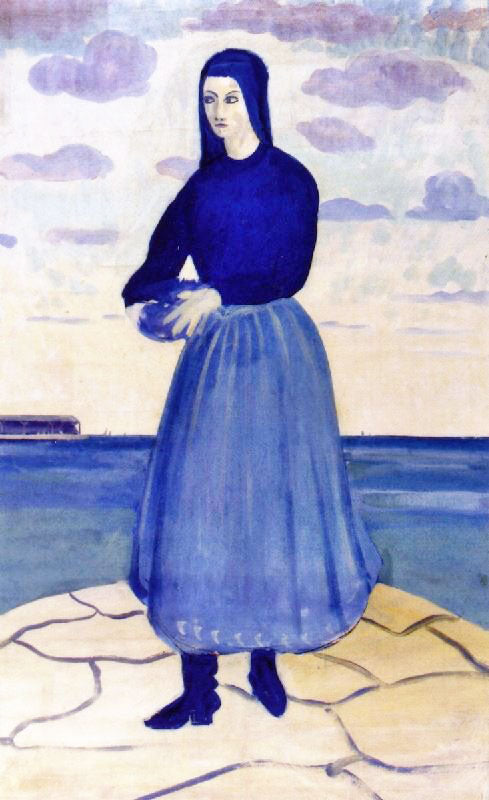 Irish Peasant Girl By A Jetty by James Dickson Innes