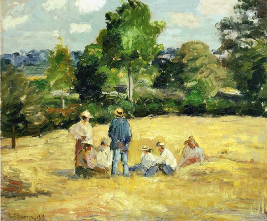 Resting Harvesters, Montfoucault by Camille Pissarro