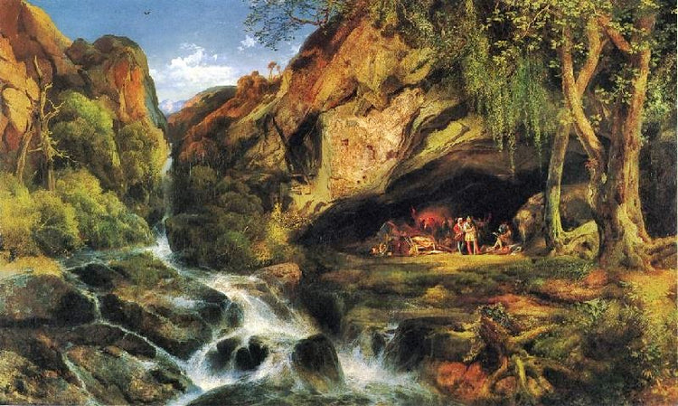 Salvator Rosa Sketching The Banditi by Thomas Moran