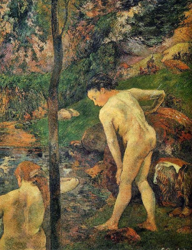 Two Girls Bathing by Paul Gauguin