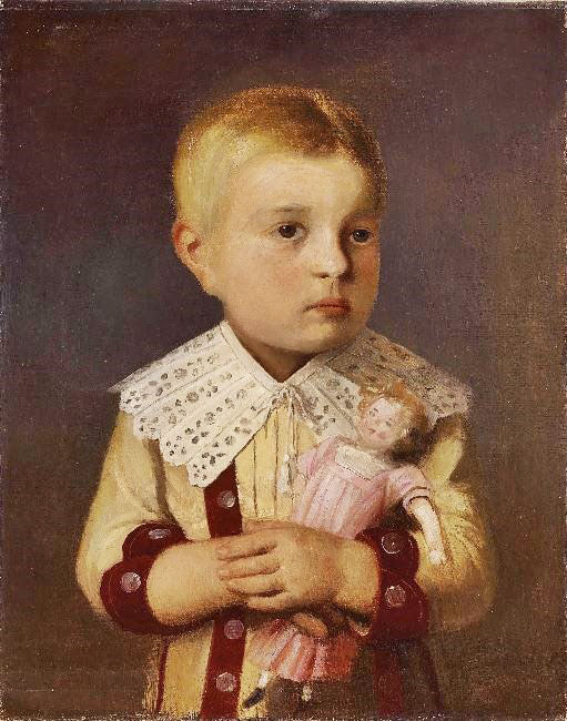 Child With Doll by Albert Anker
