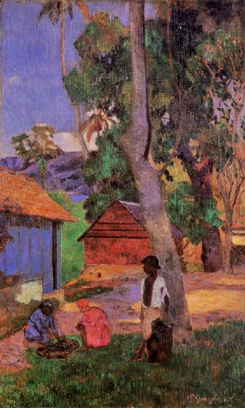 Near The Huts by Paul Gauguin