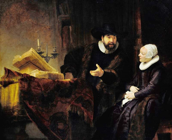 Double Portrait Of Cornelisz Claesz Anslo And His Wife Aeltje Gerritsdr Schouten by Rembrandt van Rijn