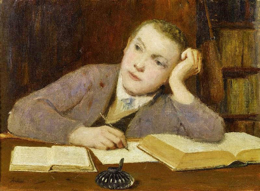Writing Boy by Albert Anker