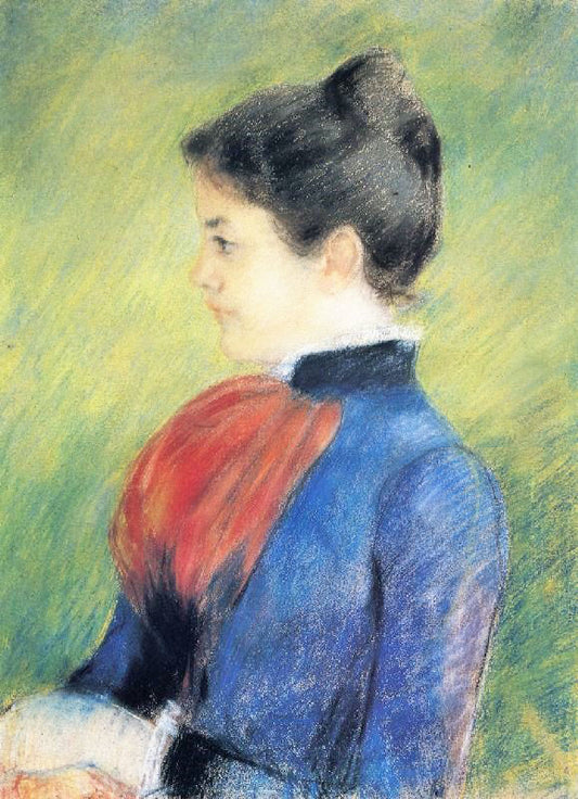 Portrait Of A Woman Wearing A Green Jabot by Mary Cassatt