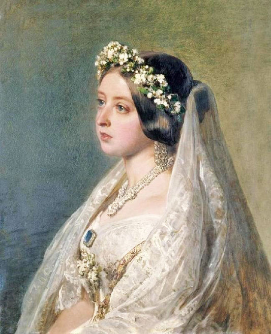 Queen Victoria In Her Wedding Dress by Franz Xavier Winterhalter