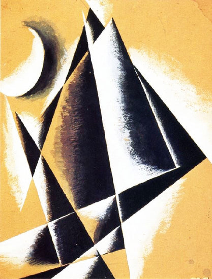 Construction With White Crescent by Liubov Popova