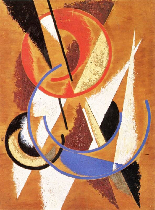 Space-Force Construction With Red, Blue, Brown by Liubov Popova