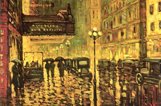 A Wet Night, Sixth And Hill by Frank Coburn