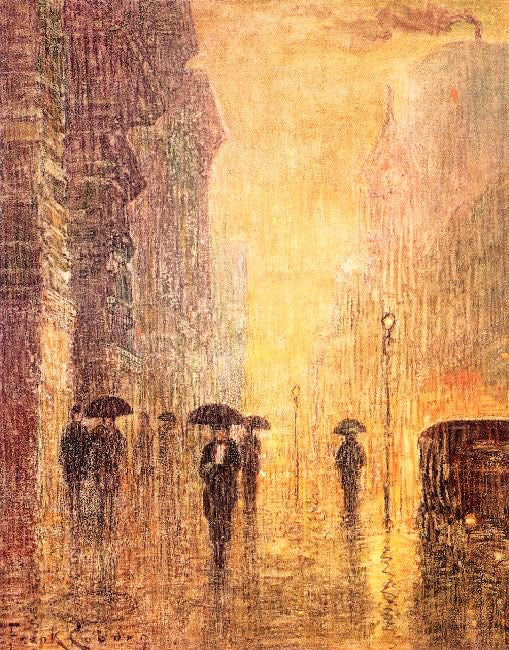 Rainy Night Street Scene by Frank Coburn