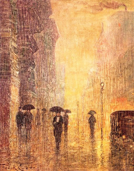 Rainy Night Street Scene by Frank Coburn