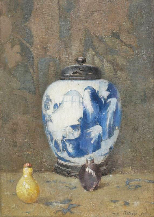 Still Life, Chinese Vase by Emil Carlsen