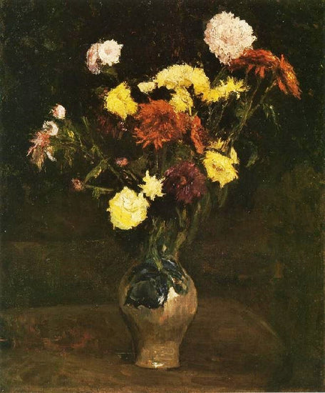 Basket Of Carnations And Zinnias by Vincent van Gogh