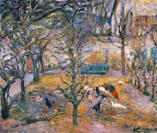 Farmyard At The Maison Rouge, Pontoise by Camille Pissarro