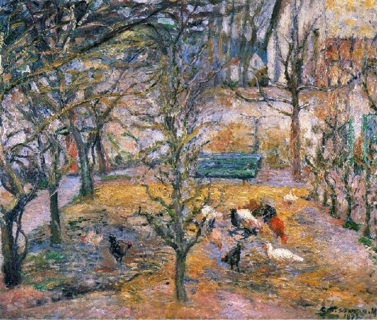 Farmyard At The Maison Rouge, Pontoise by Camille Pissarro