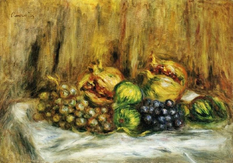 Still Life With Grapes by Pierre Auguste Renoir