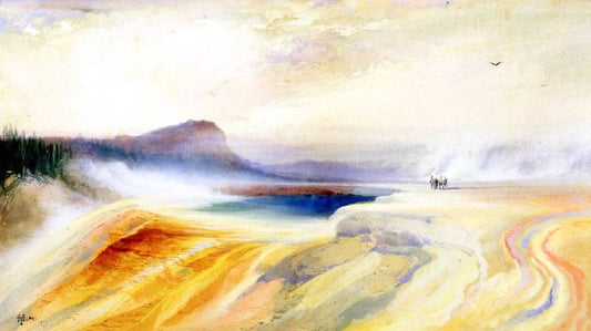 Great Blue Spring Of The Lower Geyser Basin, Firehole River, Yellowstone by Thomas Moran