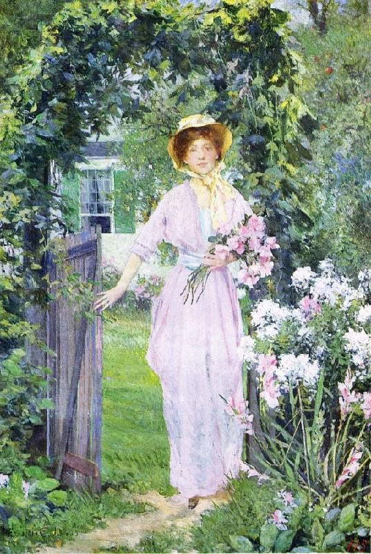 YOUNG WOMAN IN THE GARDEN