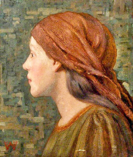 Portrait Of A Girl With A Scarf On Her Head by William Herbert Allen