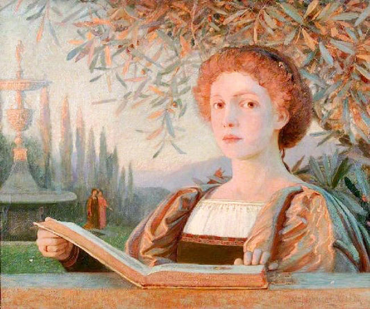 Portrait Of A Girl With An Open Book by William Herbert Allen