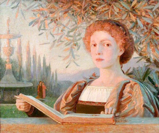 Portrait Of A Girl With An Open Book by William Herbert Allen