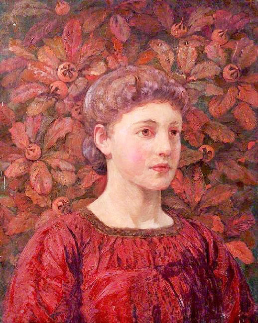 Portrait Of A Young Girl With Medlars by William Herbert Allen
