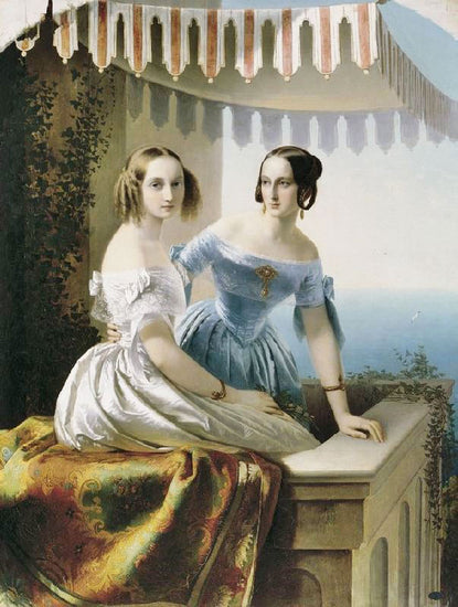 Portrait Of Grand Duchesses Maria And Olga by Karl von Neff