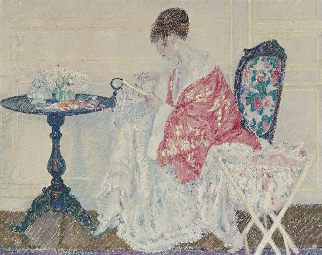 Girl Embroidering by Frederick Carl Frieseke