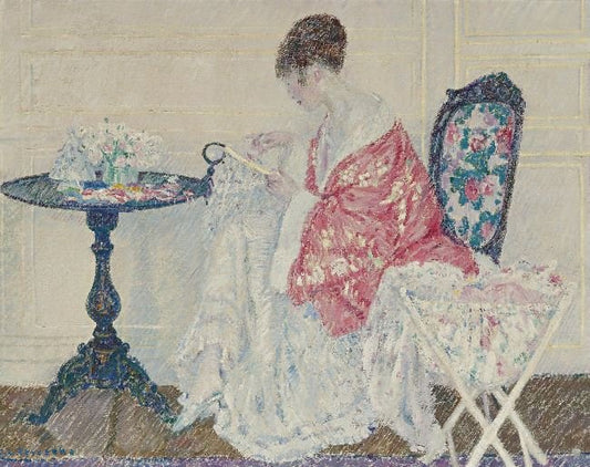 Girl Embroidering by Frederick Carl Frieseke