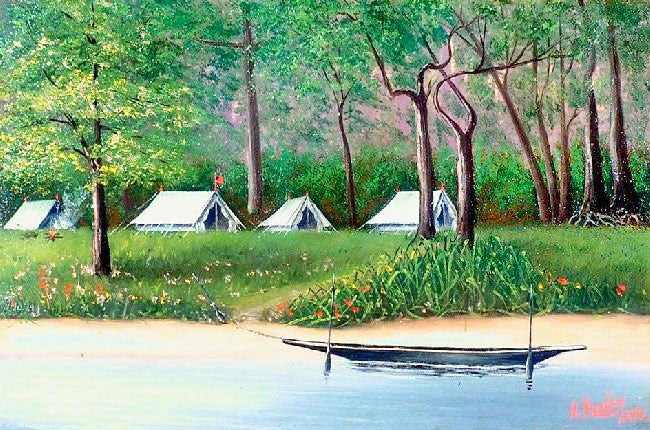 Camp By A River by Henry Baile