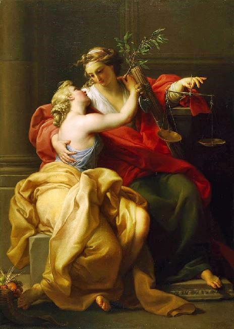 Allegory Of Peace And Justice (Second Version) by Pompeo Batoni