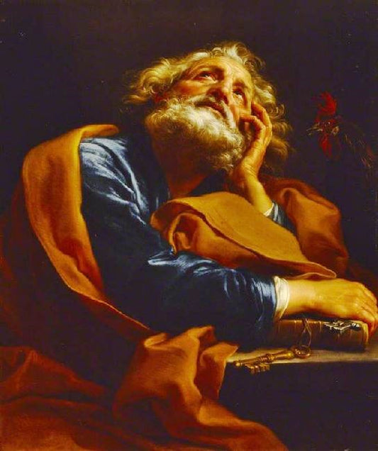 God And The Twelve Apostles - Saint Peter by Pompeo Batoni